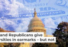 Approximately $2 billion in earmarked money went to colleges and universities from September 2025 through October 2026. Douglas Rissing/iStock via Getty Images Plus
